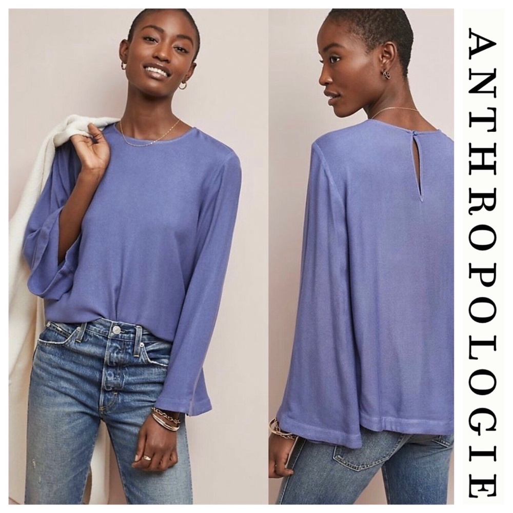 NWT Cloth & Stone Bell-Sleeve Top, Periwinkle Blue, Small